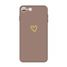 For iPhone 6s / 6 Golden Love-heart Pattern Colorful Frosted TPU Phone Protective Case(Khaki) - 1