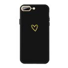 For iPhone 8 Plus / 7 Plus Golden Love-heart Pattern Colorful Frosted TPU Phone Protective Case(Black) - 1