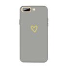 For iPhone 8 Plus / 7 Plus Golden Love-heart Pattern Colorful Frosted TPU Phone Protective Case(Gray) - 1