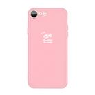 For iPhone SE 2022 / SE 2020 / 8 / 7 Golden Love-heart Pattern Colorful Frosted TPU Phone Protective Case(Pink) - 1