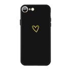 For iPhone SE 2022 / SE 2020 / 8 / 7 Golden Love-heart Pattern Colorful Frosted TPU Phone Protective Case(Black) - 1