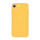 For iPhone SE 2022 / SE 2020 / 8 / 7 Golden Love-heart Pattern Colorful Frosted TPU Phone Protective Case(Yellow) - 1