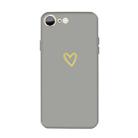 For iPhone SE 2022 / SE 2020 / 8 / 7 Golden Love-heart Pattern Colorful Frosted TPU Phone Protective Case(Gray) - 1