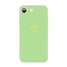 For iPhone SE 2022 / SE 2020 / 8 / 7 Golden Love-heart Pattern Colorful Frosted TPU Phone Protective Case(Green) - 1