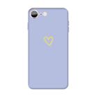 For iPhone SE 2022 / SE 2020 / 8 / 7 Golden Love-heart Pattern Colorful Frosted TPU Phone Protective Case(Light Purple) - 1