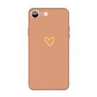 For iPhone SE 2022 / SE 2020 / 8 / 7 Golden Love-heart Pattern Colorful Frosted TPU Phone Protective Case(Coral Orange) - 1