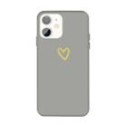 For iPhone 11 Golden Love-heart Pattern Colorful Frosted TPU Phone Protective Case(Gray) - 1