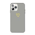 For iPhone 11 Pro Golden Love-heart Pattern Colorful Frosted TPU Phone Protective Case(Gray) - 1