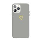 For iPhone 11 Pro Max Golden Love-heart Pattern Colorful Frosted TPU Phone Protective Case(Gray) - 1