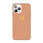 For iPhone 11 Pro Max Golden Love-heart Pattern Colorful Frosted TPU Phone Protective Case(Coral Orange) - 1