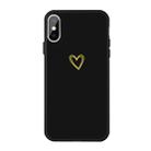 For iPhone X / XS Golden Love-heart Pattern Colorful Frosted TPU Phone Protective Case(Black) - 1