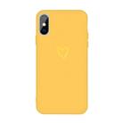 For iPhone XS Max Golden Love-heart Pattern Colorful Frosted TPU Phone Protective Case(Yellow) - 1