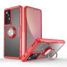 For Xiaomi 12 Pro Transparent TPU + Acrylic Ring Holder Phone Case(Red) - 1