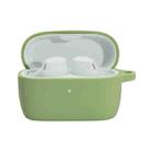 Solid Color Silicone Earphone Protective Case For Jabra Elite 4(Matcha Green) - 1