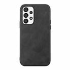 For Samsung Galaxy A73 5G Cowhide Texture PU Phone Case(Black) - 1