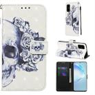 For Galaxy S20+ 3D Painting Horizontal Flip Leather Case with Holder & Card Slot & Wallet & Lanyard(Skull) - 1