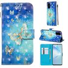 For Galaxy S20+ 3D Painting Horizontal Flip Leather Case with Holder & Card Slot & Wallet & Lanyard(Golden Butterfly) - 1