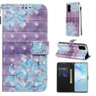 For Galaxy S20+ 3D Painting Horizontal Flip Leather Case with Holder & Card Slot & Wallet & Lanyard(Blue Flower) - 1