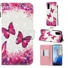 For Galaxy S20 3D Painting Horizontal Flip Leather Case with Holder & Card Slot & Wallet & Lanyard(Rose Butterfly) - 1