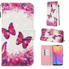 For Xiaomi Redmi 8A 3D Painting Horizontal Flip Leather Case with Holder & Card Slot & Wallet & Lanyard(Rose Butterfly) - 1