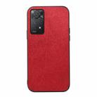 For Xiaomi Redmi Note 11 Pro Global Wood Texture PU Phone Case(Red) - 1