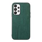 For Samsung Galaxy A23 4G Wood Texture PU Phone Case(Green) - 1