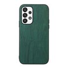 For Samsung Galaxy A73 5G Wood Texture PU Phone Case(Green) - 1