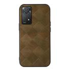 For Xiaomi Redmi Note 11 Pro Global Weave Plaid PU Phone Case(Green) - 1