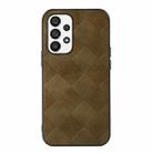 For Samsung Galaxy A23 4G Weave Plaid PU Phone Case(Green) - 1