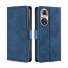 For Honor 50 Pro Skin Feel Crocodile Texture Magnetic Clasp PU Leather Phone Case(Blue) - 1