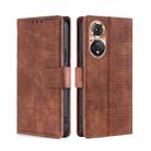 For Honor 50 Skin Feel Crocodile Texture Magnetic Clasp PU Leather Phone Case(Brown) - 1