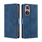 For Honor 50 Skin Feel Crocodile Texture Magnetic Clasp PU Leather Phone Case(Blue) - 1