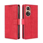 For Honor 50 Skin Feel Crocodile Texture Magnetic Clasp PU Leather Phone Case(Red) - 1