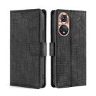 For Honor 50 Skin Feel Crocodile Texture Magnetic Clasp PU Leather Phone Case(Black) - 1