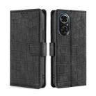 For Honor 50 se Skin Feel Crocodile Texture Magnetic Clasp PU Leather Phone Case(Black) - 1