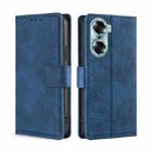 For Honor 60 Skin Feel Crocodile Texture Magnetic Clasp PU Leather Phone Case(Blue) - 1