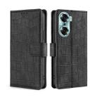 For Honor 60 Skin Feel Crocodile Texture Magnetic Clasp PU Leather Phone Case(Black) - 1