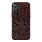 For Xiaomi Redmi Note 11 Pro Global Crocodile Top Layer Cowhide Leather Case(Coffee) - 1