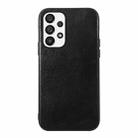For Samsung Galaxy A73 5G Genuine Leather Double Color Crazy Horse Texture Phone Case(Black) - 1