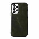 For Samsung Galaxy A73 5G Genuine Leather Double Color Crazy Horse Texture Phone Case(Green) - 1