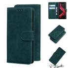 For Sharp Aquos Zero Skin Feel Pure Color Leather Phone Case(Green) - 1