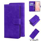 For Sharp Aquos Sense 3 / Sense3 Lite / Sense3 Basic & SHV45 Skin Feel Pure Color Leather Phone Case(Purple) - 1