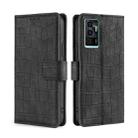 For vivo V23e / S10e Skin Feel Crocodile Texture Magnetic Leather Phone Case(Black) - 1