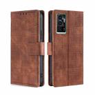 For vivo V23e / S10e Skin Feel Crocodile Texture Magnetic Leather Phone Case(Brown) - 1