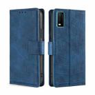 For vivo Y3s (2021) Skin Feel Crocodile Texture Magnetic Leather Phone Case(Blue) - 1