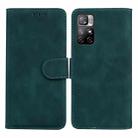 For Xiaomi Redmi Note 11 Skin Feel Pure Color Flip Leather Phone Case(Green) - 1