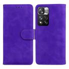 For Xiaomi Redmi Note 11 Pro / Note 11 Pro+ 5G Skin Feel Pure Color Flip Leather Phone Case(Purple) - 1
