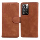 For Xiaomi Redmi Note 11 Pro / Note 11 Pro+ 5G Skin Feel Pure Color Flip Leather Phone Case(Brown) - 1
