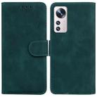 For Xiaomi 12 / 12X Skin Feel Pure Color Flip Leather Phone Case(Green) - 1