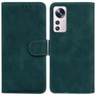 For Xiaomi 12 Pro Skin Feel Pure Color Flip Leather Phone Case(Green) - 1